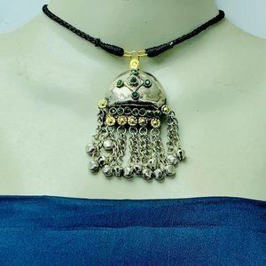 Kuchi Tribal Pendant Necklace With Earrings, Antique Style Jewelry, Traditional